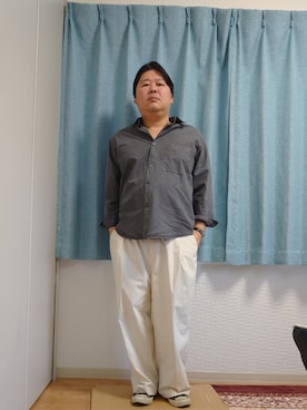 「アイテム（パンツ、ホワイト系）」を使った、doramukanさん（メンズ・168cm）の春コーディネート