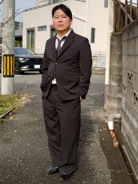 「アイテム（スーツセット）」を使った、doramukanさん（メンズ・168cm）の冬コーディネート