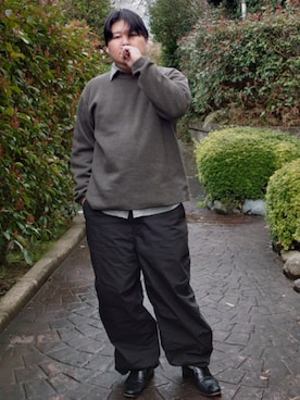 「WYM LIDNM（ウィム バイ リドム）のMILANO RIB HEAVY WEIGHT PO KNIT（ニット/セーター）」を使った、doramukanさん（メンズ・168cm）の春コーディネート