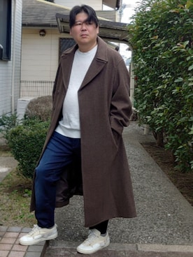 「アイテム（チェスターコート）」を使った、doramukanさん（メンズ・168cm）の冬コーディネート