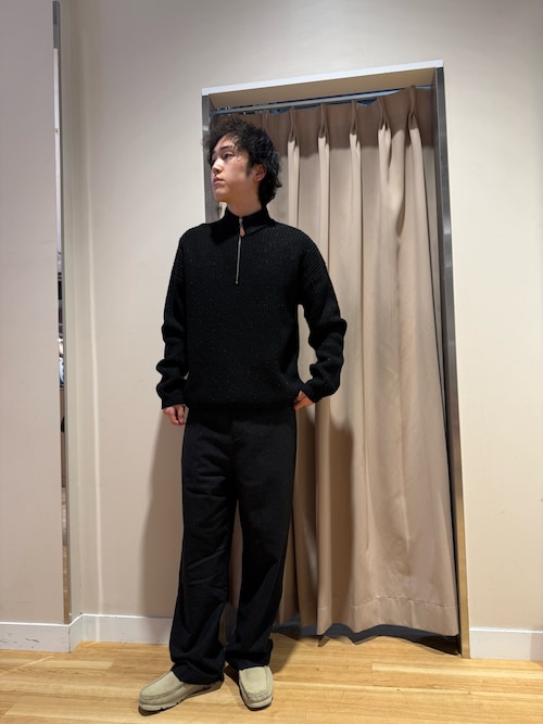 セール】ウール混 ハーフジップ モックネックニット（ニット/セーター