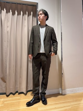 「URBAN RESEARCH DOORS（アーバンリサーチドアーズ）のLIFE STYLE TAILOR　マルチスペックプレーントゥ（ドレスシューズ、ブラック系）」を使った、Wataruさん（メンズ・180cm）の秋コーディネート