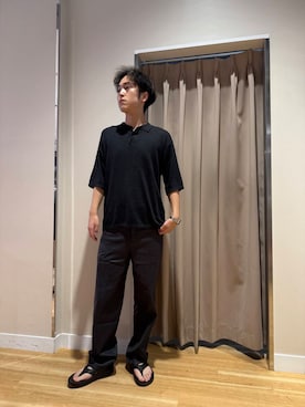 「ITEMS URBANRESEARCH（アイテムズ アーバンリサーチ）の『セットアップ対応』Linen Blend Trousers（その他パンツ）」を使った、Wataruさん（メンズ・181cm）の夏コーディネート