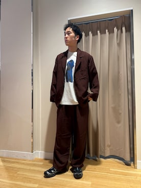 「アイテム（その他アウター、ブラウン系）」を使った、Wataruさん（メンズ・181cm）の秋コーディネート