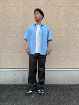 「ITEMS URBANRESEARCH（アイテムズ アーバンリサーチ）の『セットアップ対応』Linen Blend Trousers（その他パンツ）」を使った、Wataruさん（メンズ・181cm）の夏コーディネート