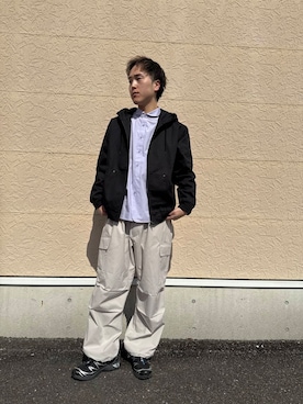 「春のジャケットスタイル」｜「アイテム（その他アウター）」を使った、W A T A R Uさん（メンズ・181cm）の冬コーディネート