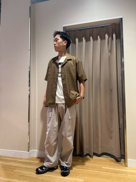 「アイテム（カーゴパンツ）」を使った、Wataruさん（メンズ・181cm）の夏コーディネート