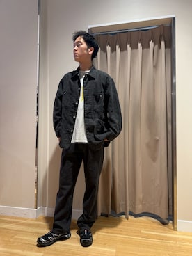 「アイテム（カバーオール）」を使った、Wataruさん（メンズ・181cm）の秋コーディネート