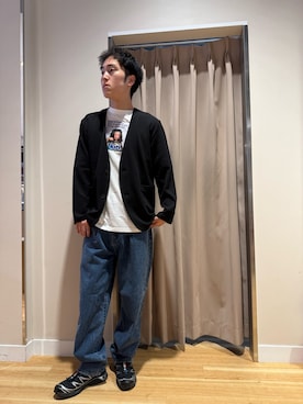 「アイテム（ノーカラージャケット）」を使った、Wataruさん（メンズ・181cm）の秋コーディネート
