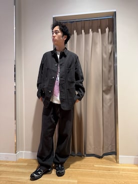 「アイテム（カバーオール）」を使った、Wataruさん（メンズ・181cm）の秋コーディネート