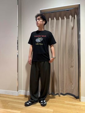 「プリントtシャツ」｜W A T A R Uさん（メンズ・181cm）の夏コーディネート
