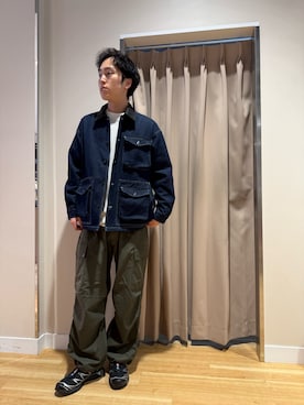 「アイテム（カバーオール）」を使った、Wataruさん（メンズ・181cm）の秋コーディネート