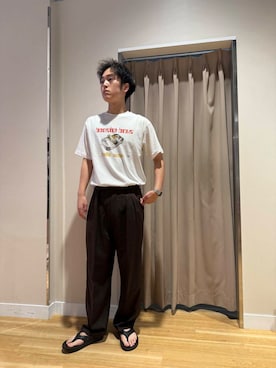 「アイテム（スラックス）」を使った、W A T A R Uさん（メンズ・181cm）の夏コーディネート