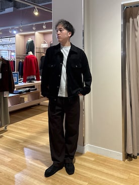 「ITEMS URBANRESEARCH（アイテムズ アーバンリサーチ）のF.S.2nd type トラッカー ライトジャケット（カバーオール、ブラック系）」を使った、Wataruさん（メンズ・180cm）の秋コーディネート