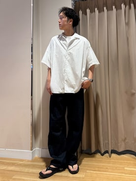 「ITEMS URBANRESEARCH（アイテムズ アーバンリサーチ）のアイテム（デニムパンツ）」を使った、Wataruさん（メンズ・180cm）の夏コーディネート