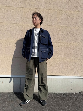 「春のジャケットスタイル」｜「アイテム（その他アウター）」を使った、W A T A R Uさん（メンズ・181cm）の冬コーディネート