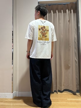 「ITEMS URBANRESEARCH（アイテムズ アーバンリサーチ）のVan Gogh Artwork Print T-shirts（Tシャツ/カットソー、その他）」を使った、Wataruさん（メンズ・180cm）の夏コーディネート