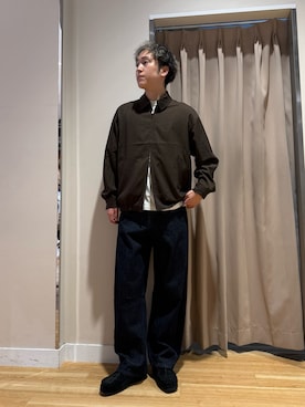 「URBAN RESEARCH DOORS（アーバンリサーチドアーズ）の『UR TECH』 完声ジップブルゾン（ブルゾン、ブラウン系）」を使った、Wataruさん（メンズ・180cm）の秋コーディネート