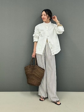 「Aletta vita（アレッタビータ）のアイテム（パンツ、ホワイト系）」を使った、【公式】ファニーカンパニーさん（レディース・158cm）の春コーディネート