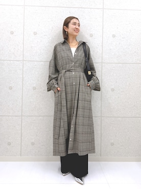 「アイテム（シャツワンピース）」を使った、【公式】ファニーカンパニーさん（レディース・161cm）の秋コーディネート