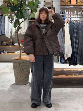 「アイテム（イヤーマフ）」を使った、まおぴさん（レディース・164cm）の秋コーディネート