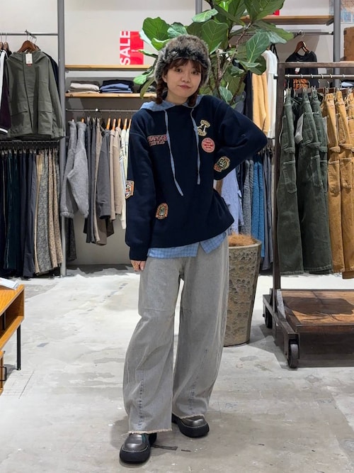 STRANGER THINGS】コラボ チェックフードシャツ（シャツ/ブラウス