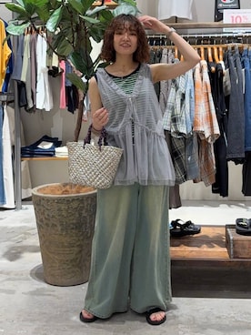 「WIGGLE WIGGLE（ウィグルウィグル）のアイテム」を使った、まおぴさん（レディース・164cm）の夏コーディネート
