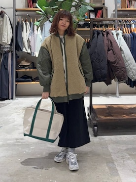 「アイテム（MA-1）」を使った、まおぴさん（レディース・164cm）の冬コーディネート