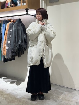 「niko and ...」｜「アイテム（ブルゾン）」を使った、まおぴさん（レディース・163cm）の冬コーディネート