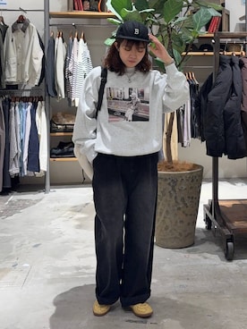 「おでかけ」｜「アイテム（帽子）」を使った、まおぴさん（レディース・164cm）の冬コーディネート