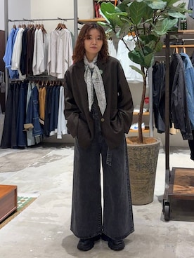 「niko and...（ニコアンド）のボリュームソールスニーカー（スニーカー）」を使った、まおぴさん（レディース・164cm）の秋コーディネート