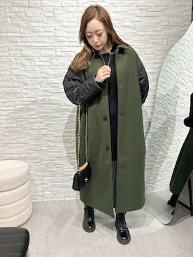 「NOMINE（ノミネ）のアイテム（ジャケット/アウター）」を使った、moeさん（レディース・157cm）の冬コーディネート