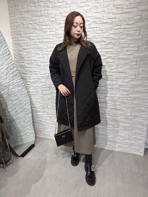 Aidan Mattox☆国内配送☆上品ネイビーフレア袖ワンピース 袖スリットフレアーワンピース[品番：CTYW0003461]｜MAJESTIC