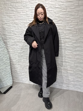 「NOMINE（ノミネ）のアイテム（ジャケット/アウター）」を使った、moeさん（レディース・157cm）の冬コーディネート
