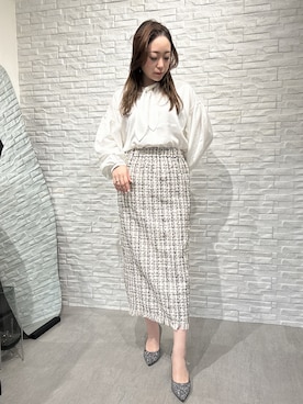 「オフィス」｜「アイテム（スカート）」を使った、moeさん（レディース・157cm）の冬コーディネート