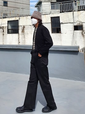 「FEKETE（フェケテ）のアイテム（帽子）」を使った、handscleanboyさん（メンズ・178cm）の秋コーディネート