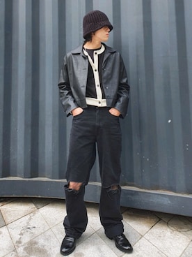 「FEKETE（フェケテ）のアイテム（帽子）」を使った、handscleanboyさん（メンズ・178cm）の冬コーディネート