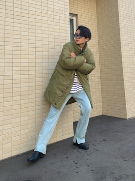 「tk.TAKEO KIKUCHI（ティーケータケオキクチ）のアイテム（ダウンジャケット/コート）」を使った、Rikuto©️1999さん（メンズ・166cm）の春コーディネート