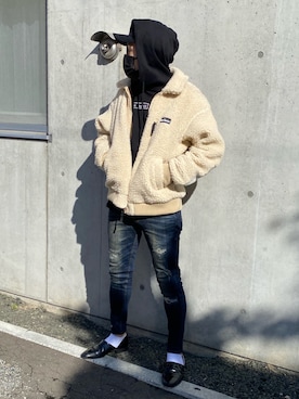 「NANO universe（ナノユニバース）のアイテム（ブルゾン）」を使った、Rikuto©️1999さん（メンズ・165cm）の冬コーディネート