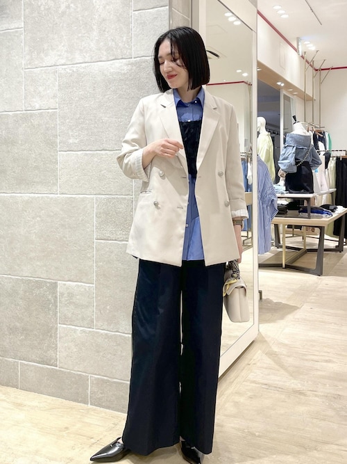 【新品】　Flolia × ViS　パンツスーツ　オフィスカジュアル　Mサイズ セットアップ対応】ウォッシャブル ポリエステルツイル ノー