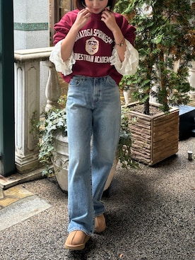 「Ungrid（アングリッド）のアイテム（デニムパンツ）」を使った、鈴木未唯さん（レディース・154cm）の秋コーディネート