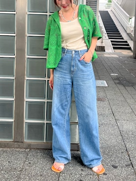 「キャミソール」｜鈴木未唯さん（レディース・154cm）の夏コーディネート