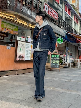「WEARyouthコーデ」｜「アイテム（デニムジャケット）」を使った、藤井健さん（メンズ・183cm）の冬コーディネート