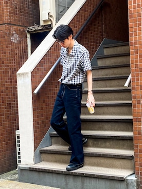 「Forte（-）のアイテム」を使った、藤井健さん（メンズ・183cm）の夏コーディネート