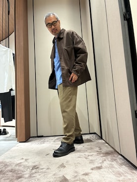 「EMPORIO ARMANI（エンポリオアルマーニ）のアイテム（ジャケット/アウター）」を使った、shiraさん（メンズ・175cm）の秋コーディネート