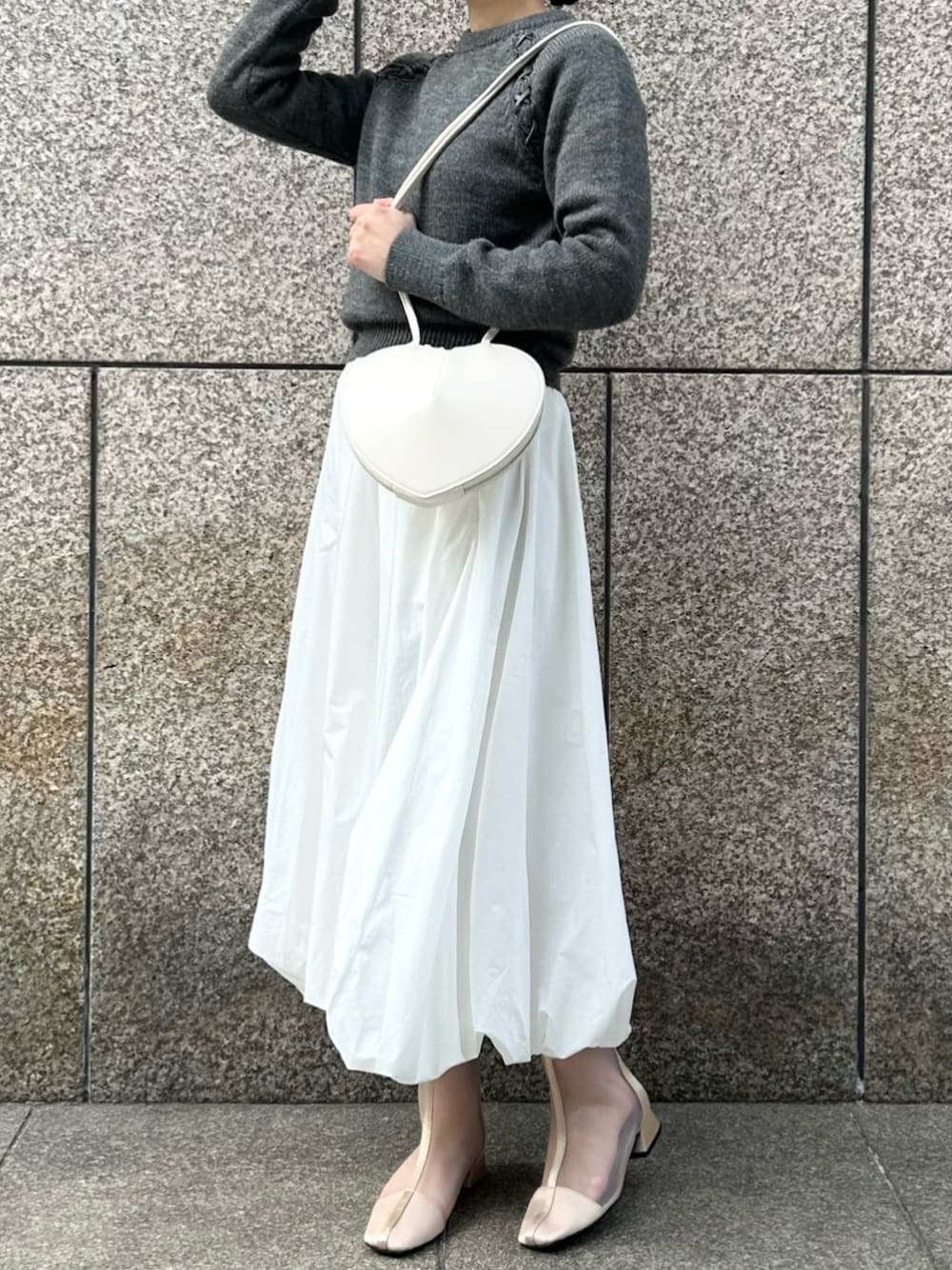「カジュアルスタイル、お出かけコーデ、オトナカジュアル、大人女子、冬、プチプラコーデ」｜「SESTOのシースルーショートブーツ（ブーツ、ベージュ系）」を使った、靴屋の人さん（レディース・158cm）の冬コーディネートの1枚目の写真