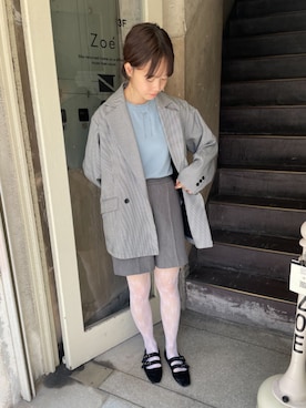 「レースタイツ」｜靴屋の人さん（レディース・165cm）の秋コーディネート