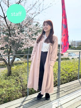 「NICE CLAUP（ナイスクラップ）のアイテム（ジャケット/アウター）」を使った、andcreateさん（レディース・160cm）の春コーディネート