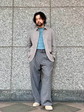 「アイテム（カバーオール）」を使った、MIKI_PESさん（メンズ・166cm）の春コーディネート