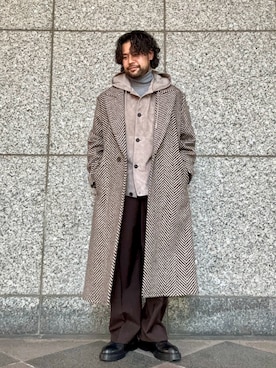 EMPORIO ARMANIのチェスターコートを使ったメンズ人気ファッション